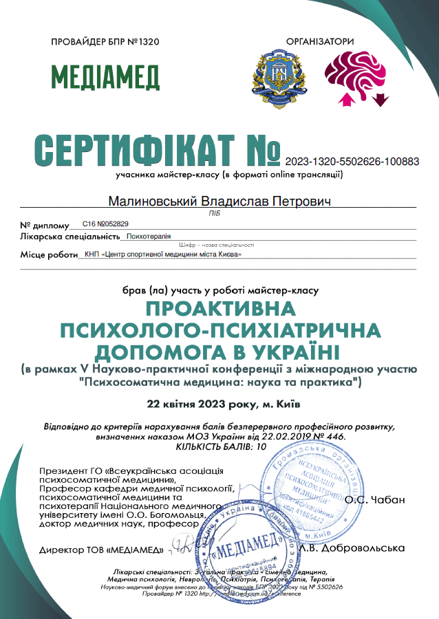 Сертифікат 2023