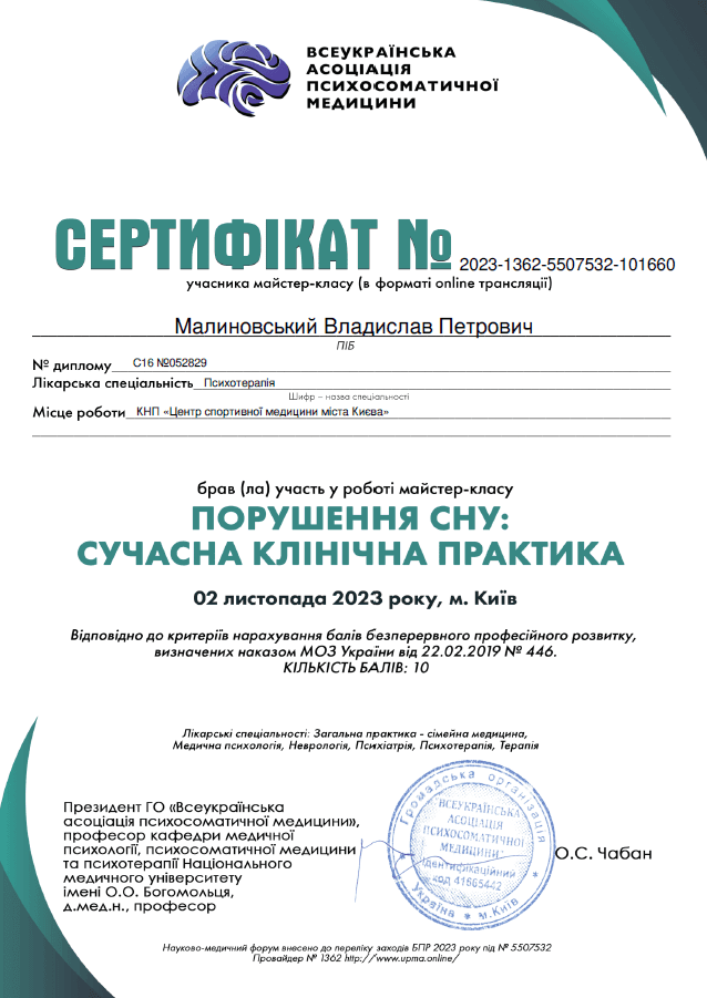 Сертифікат 2023